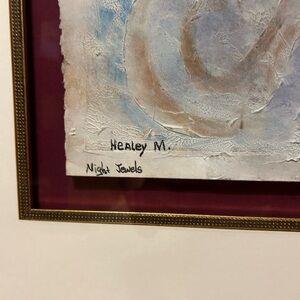 Blue and White Art Painting with Signature